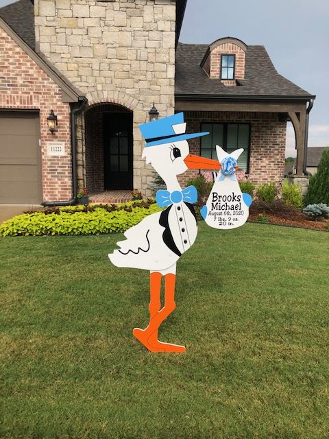 Blue Stork Sign : Stork Rental in NW Oklahoma City, The Village, Nichols Hills, Edmond, Yukon, Piedmont, Bethany, Arcadia